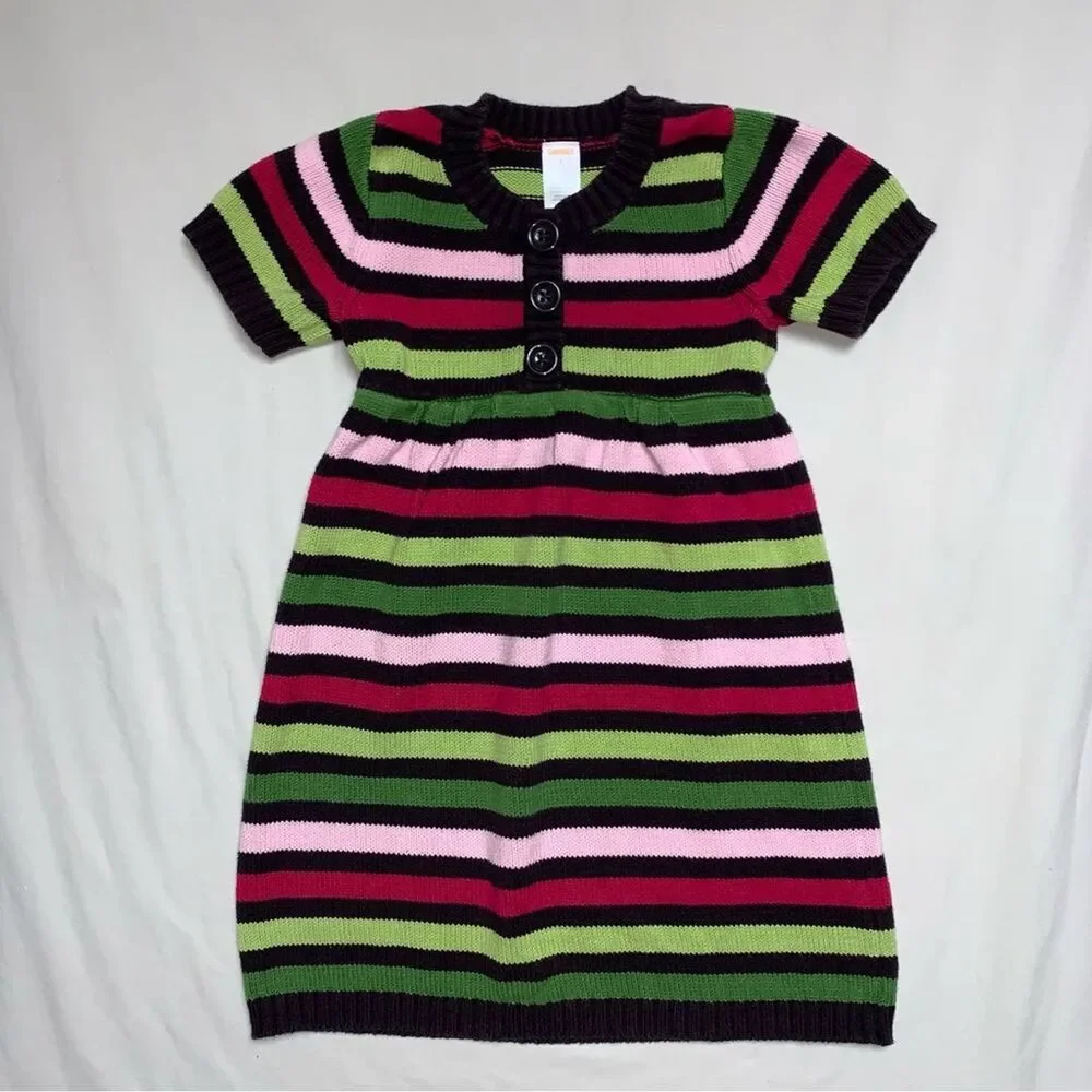 Gymboree Rainbow Striped Sweater Dress 8 Knit Tunic Top Spring School Pictures